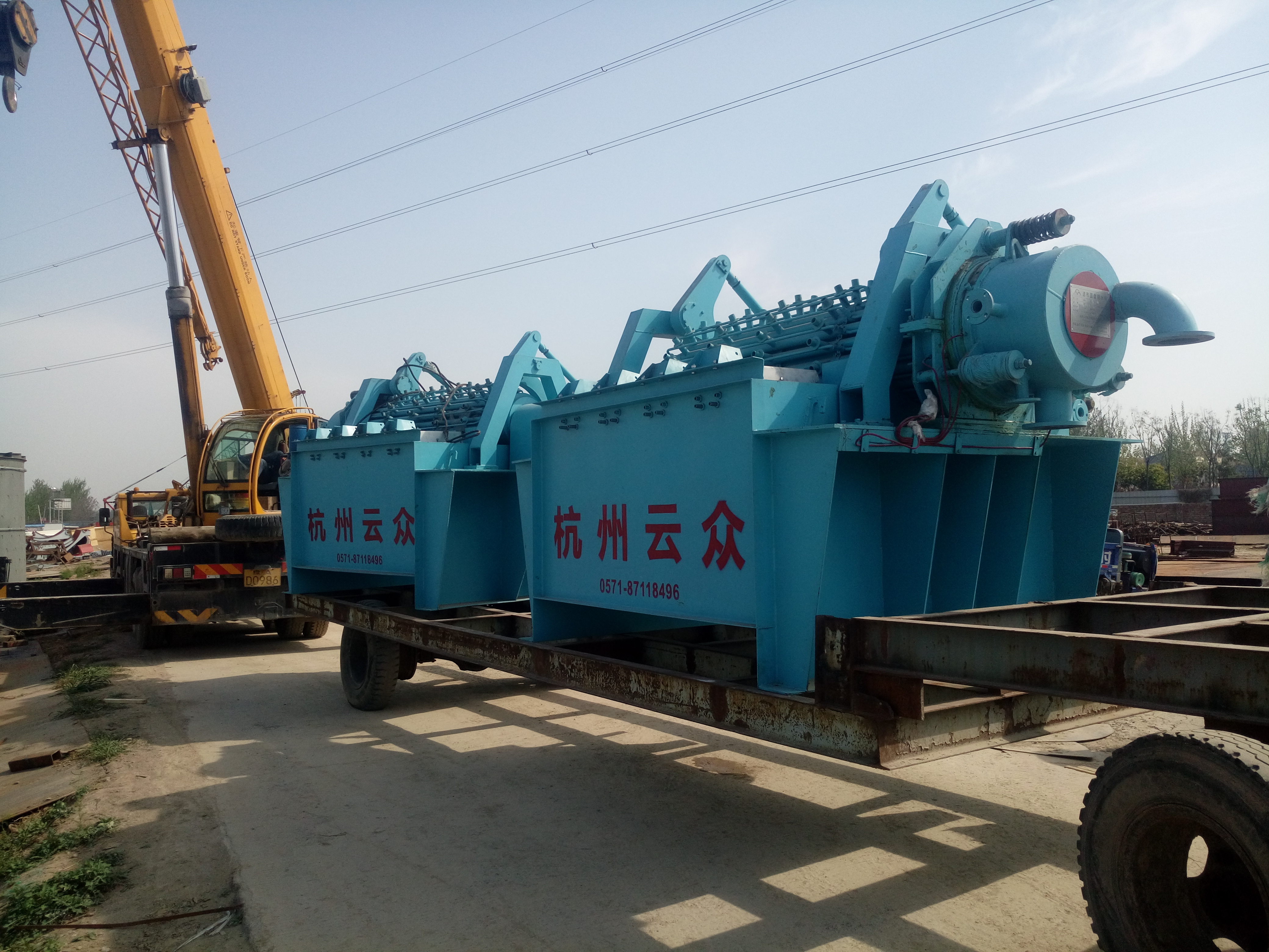 中電國際商丘民生熱電廠濾布圓盤脫水機施工現場
